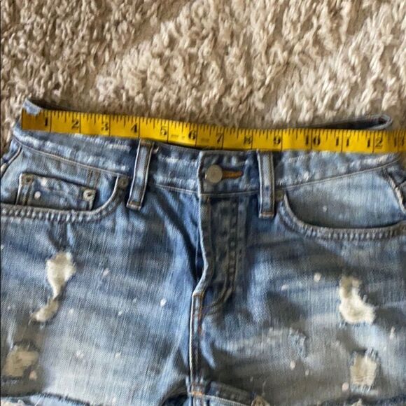 Rails Austin Blue Distressed Paint Splatter Denim Short Festival Concert Boho - Picture 14 of 16